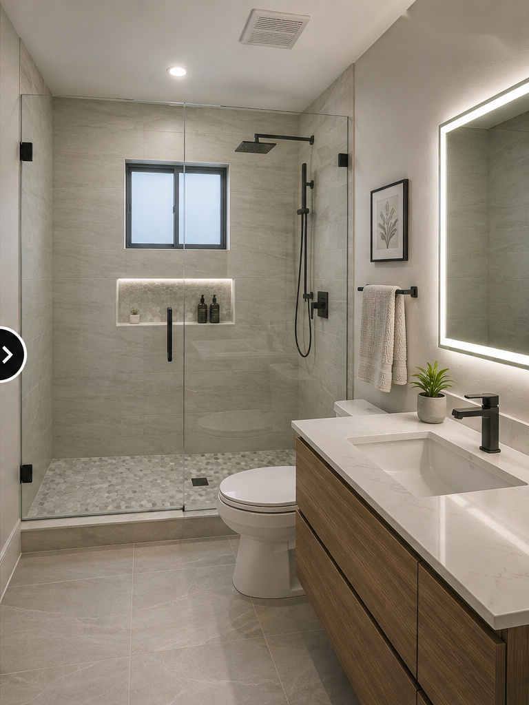 Remodeled bathroom after renovation